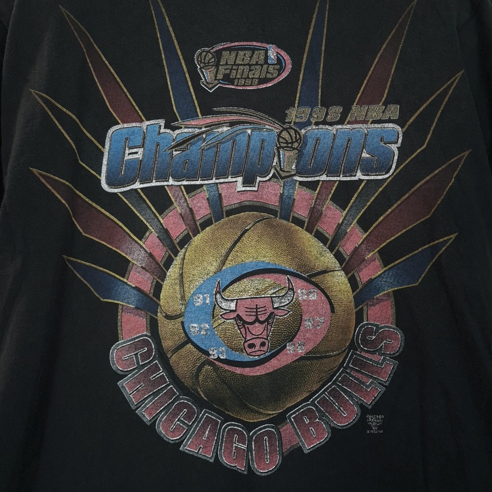 Vintage Chicago Bulls Shirt Mens XL Black NBA Basketball Finals 1998 Starter 90s - Picture 7 of 16